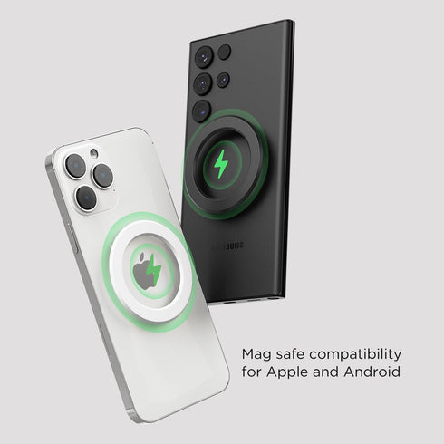 mooas Magnetic Car Mount Charger - Max. 15W Fast Wireless Charger with Air Vent Mount, Compatible with iPhone, Galaxy