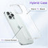 oakxco Transparent Hybrid Hard Shell Plastic & Soft Silicone Rubber Bumper Case for iPhone 15 Pro Max, Lightweight