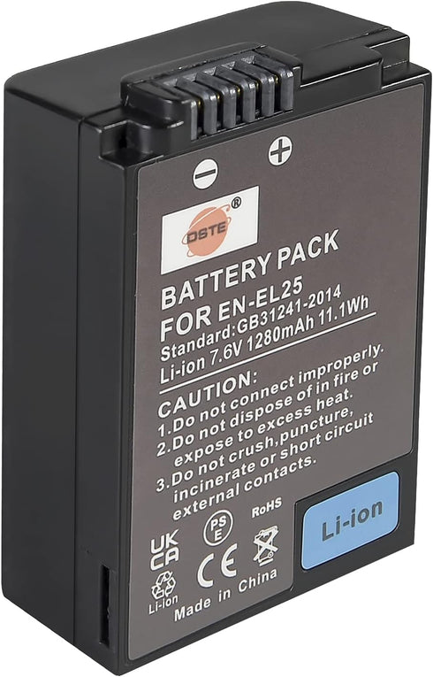 DSTE EN-EL25 ENEL25 Z30, Z50, 50, High Capacity Li-ion Battery Compatible with Z Z FC Mirrorless