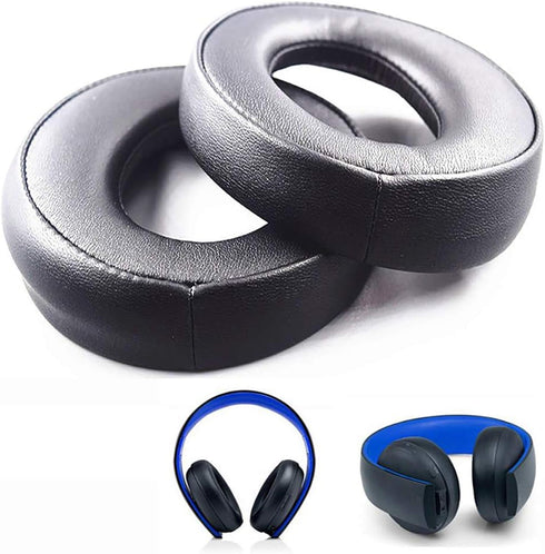 Replacement EarPads for Sony PS3 PS4 Gold Wireless Headphones CECHYA-0083, Stereo 7.1 Virtual Surround Earpads