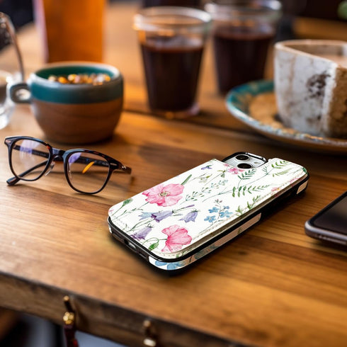 uCOLOR Flip Leather Wallet Case Card Holder Compatible with iPhone 13 6.1, iPhone 14 6.1, Women with Card Holder