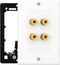 DIYTECH 2 Speaker Wall Plate, Home Theater Wall Plate, Gold Plated Binding