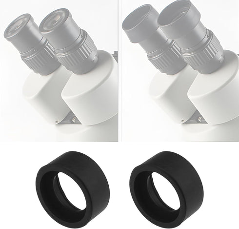4Pcs 2 Pair Eyepiece Cover for Stereo Microscope, 32-36mm Soft Rubber Eye Cups Guard Cups, Flat Angle Accessory