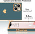 iPhone 13 Case, Square Luxury Plating Gold for Women Girls, Cute Love Heart Pattern Cover - Grey
