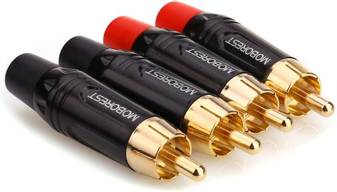 MOBOREST RCA Male Plug Adapter - Audio Phono Gold Plated Solder 24K Gold Speaker Plugs RCA Jack Cable Connector Adapter
