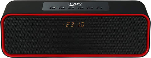 Portable Bluetooth Speaker with 10W Acoustic Driver, LED Display, FM Radio, Alarm Clock, Handsfree Speakerphone, for