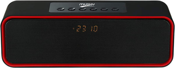 Portable Bluetooth Speaker with 10W Acoustic Driver, LED Display, FM Radio, Alarm Clock, Handsfree Speakerphone, for