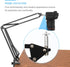 Cabilock 1/4 Inch Metal Webcam Clamp Stand with Adjustable Scissor Arm, Desktop Camera Holder with Screw, Black