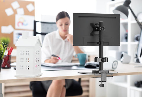 MOUNT PRO Monitor Mount Reinforcement for Thin Desk and Other Fragile Table Tops, Steel Bracket Plate Fits Monitor Arm