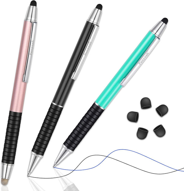 Penyeah 3 Pack Stylus Pen for Touchscreen, 0.16'' Fine Point Rubber Tip for iPad iPhone Android Tablet Samsung Galaxy