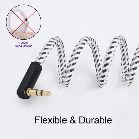 CableCreation 3.5mm Male to Female Stereo Jack Extension Cable - 2 Pack for Phones, Headphones, Speakers, and More.