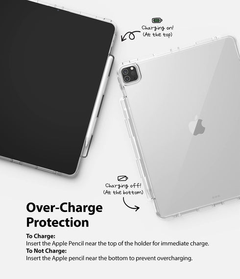 Ringke Fusion Plus Case with Pencil Holder, Compatible with iPad Pro 12.9 (6th & 5th Gen), Clear Shockproof Bumper