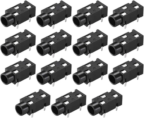 uxcell 3.5 mm Audio Jack Connector PCB Mount Female Socket 3Pin PJ-320, 15pcs