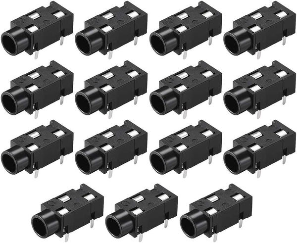 uxcell 3.5 mm Audio Jack Connector PCB Mount Female Socket 3Pin PJ-320, 15pcs