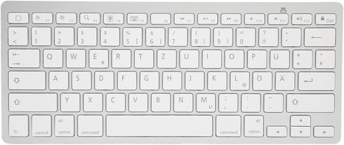 PUSOKEI Bluetooth Keyboard, Portable Slim Silent QWERTZ German Keyboard for iOS, Android, Windows (German Layout)