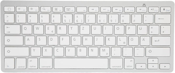 PUSOKEI Bluetooth Keyboard, Portable Slim Silent QWERTZ German Keyboard for iOS, Android, Windows (German Layout)
