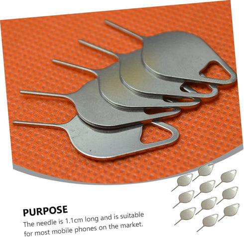 200pcs OSALADI Sim Card Ejector Tool Metal Sim Tray Remover for Smartphones Phone Pin Tool