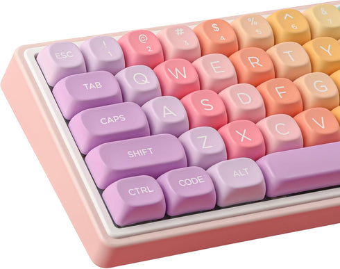 Tsungup MOA Profile Keycaps,PBT Cute Rainbow Candy Keycaps 126 Keys Dye-Sublimation Custom Keycap