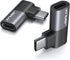 JSAUX 90 Degree USB-C Male to USB-C Female Adapter 2-Pack, 40Gbps Data Transfer PD 100W Extender for MacBook, ROG Ally,