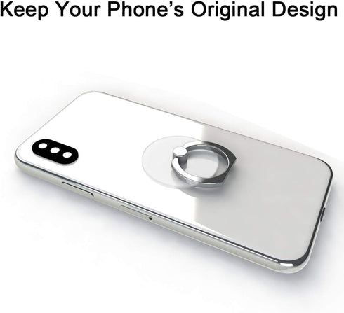 Transparent Phone Ring Holder Grip, 360 Degree Free Rotation, Clear Cell Phone Finger Ring Kick-Stand