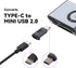MOSHOU TI-84 CE,TI-84 3+, MP3 Players(2 Pack) Mini USB Adapter for Plus Plus Series Graphing Calculators,USB C to Mini