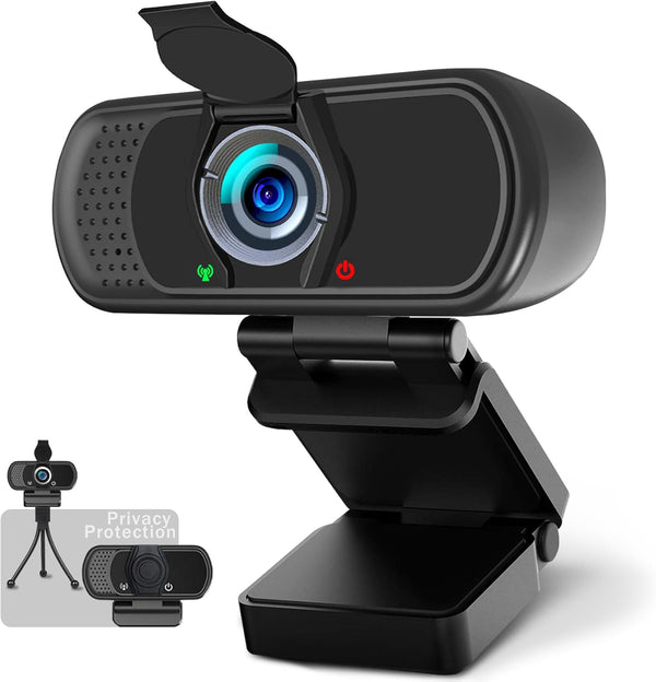 Hrayzan 1080p Webcam with Microphone, USB PC Camera 110-Degree Wide Angle Webcam with