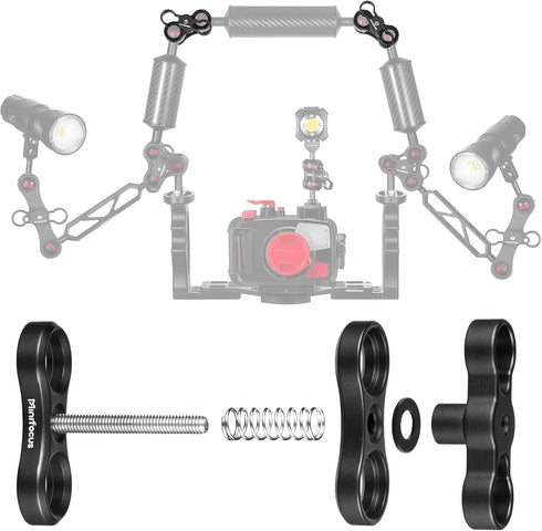 MINIFOCUS 4PCS 1'' Aluminum Ball Clamp Mount for Underwater Diving Light Arms System, 360° Clip Adapter Bracket