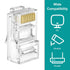 UTP RJ45 Connectors, Cat6 Pass Through Plugs 50-Pack with Strain Relief Boots for Solid or Standard Ethernet Cables,