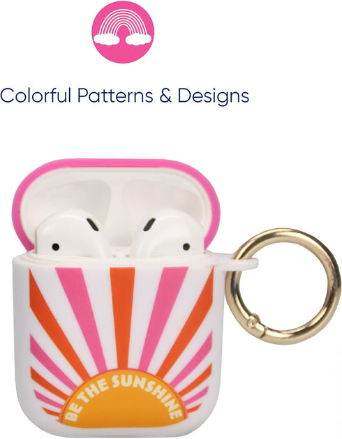 Packed Party AirPods Case Cover, Soft Silicone Protective Cover with Detachable Gold Hook, Compatible with AirPods