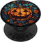 Halloween Pumpkin Stained Glass Black Autumn Leaves PopSockets Adhesive PopGrip