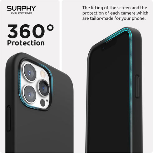 SURPHY Magnetic Case for iPhone 13 Pro, Compatible with MagSafe, Liquid Silicone Phone Case with Microfiber Lining