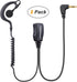 2-Pack Walkie Talkie Earpiece with Mic, 2.5mm 1-Pin G-Shape Headset for Motorola Talkabout Radios