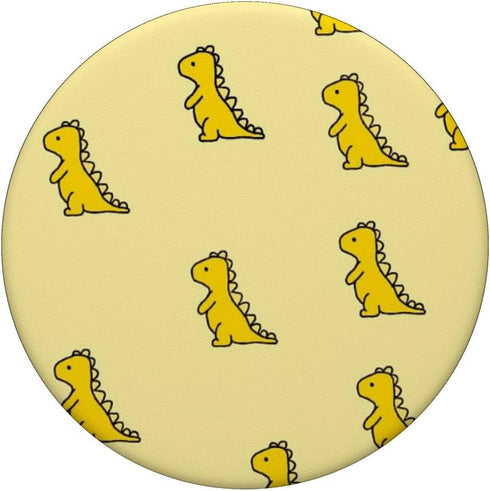 Funny & Cute Dinosaur Yellow Dino T Rex PopSockets Standard PopGrip for Girls and Women