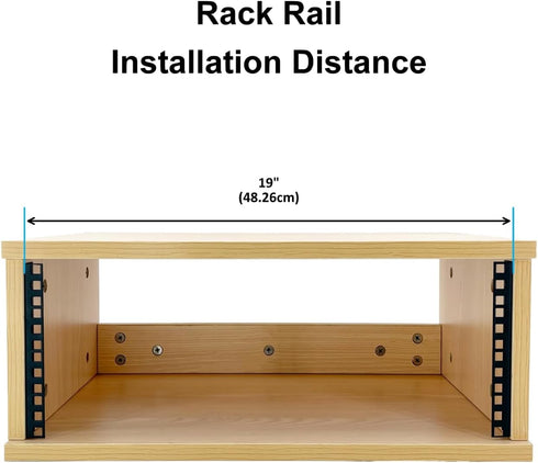fmuser 8U M6 Set Rack Rails with Rack Mount Screws and Cage Nuts for DIY Server and Network Switch Racks