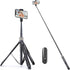 ATUMTEK 65" Selfie Stick Tripod, All in One Extendable Phone Tripod Stand with Bluetooth Remote, 360° Rotation for
