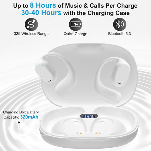 Open Ear Headphones VG332 2024 Version: Bluetooth 5.3 Touch Control Earbuds with Up to 16 Hours Playtime