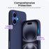 ORNARTO 16 6.1", 3 Compatible with iPhone Case Slim Liquid Silicone Layers Full Covered Soft Gel Rubber Shockproof
