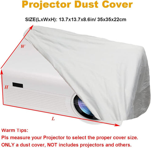 Projector Dust Cover Nylon Stretchy Outdoor Movie Video Projector Covers for Ceiling Mounted Universal Projectors Storage Bag Case Protective Covers (1PCS-White)