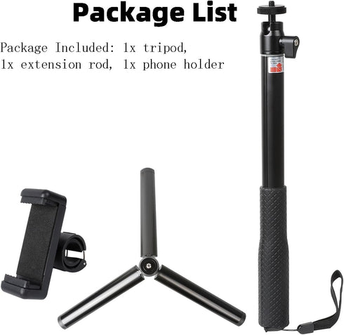 Leenconghui 37inch 3 Selfie Stick Gimbal Extension Pole+Tripod Mount Kit fit for DJI Osmo Pocket