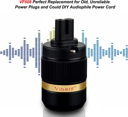 Viborg VF508G C7 Power Connector - Gold Plated Pure Copper IEC Connector