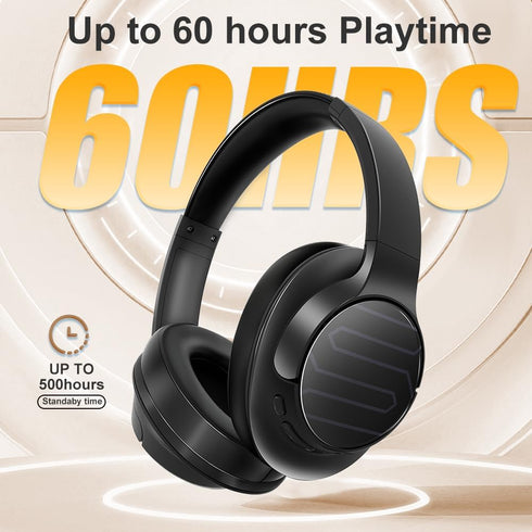 Soul Ultra Wireless 2 - Black Wireless Over Ear Bluetooth Headphones, 65 hrs Playtime, Low Latency, Deep Bass, Foldable