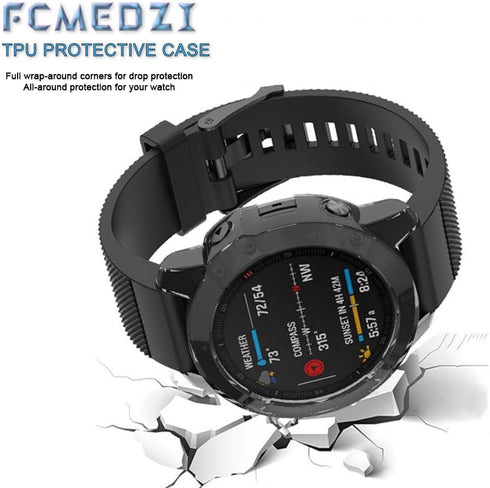 Screen Protector for Garmin Approach s70 42mm Smartwatch, TPU Soft Frame Cover and Tempered Glass Film Pack