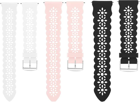 Compatible for RLQA Smart Watch Bands, Lamshaw 20mm Quick Release Silicone Lace Straps for IOWODO R30 Pro/OYV TGW008,