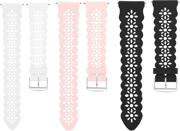 IDW13, IDW16, IDW19 Smartwatch Bands, Lamshaw 22mm Silicone Lace Replacement Straps for Various Watches