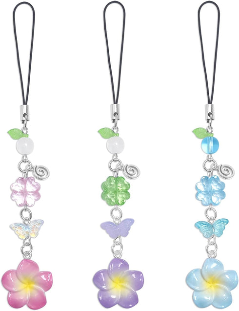 cioatu Y2K Cute Phone Charms Set - Aesthetic Cherry,Flower, Butterfly & Star Cell