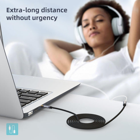 TRRS Headphone Extension Cable, 4 Pole 3.5mm Stereo Jack Male to Female Aux Extension Cable, 8FT