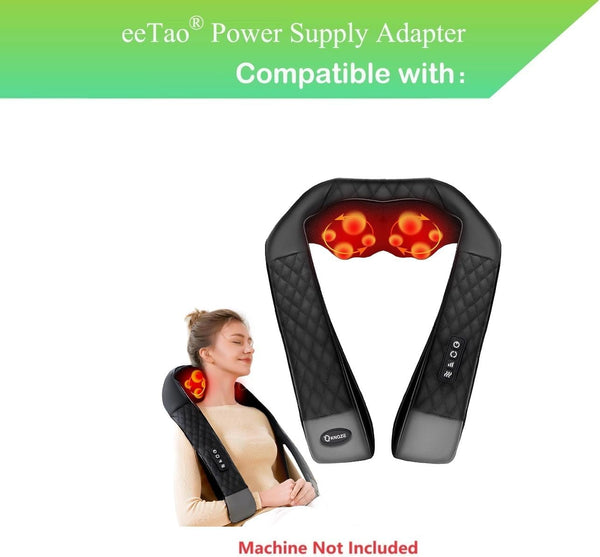 eeTao 12V KN68 DC12V Car Adapter for KNQZE Shiatsu Neck and Shoulder Massager Replacement Charger Power Supply Cord