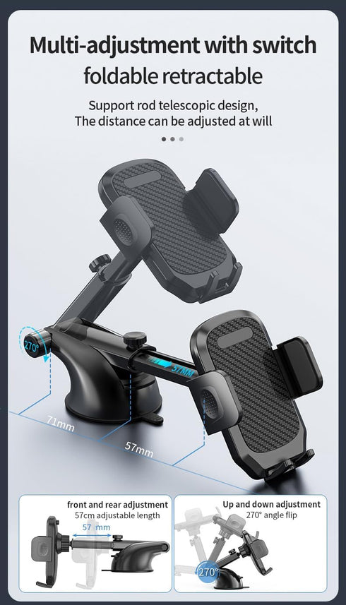 Car Phone Holder Mount for Dashboard, Universal Suction Cup Holder for iPhone Android Smartphones