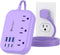 Beeiker 6 USB(3 USB C) Purple Travel Power Strip- 5Ft Purple Extension Cord