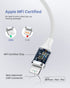 USB C to Lightning Cable 6FT 2Pack, Power iPhone Charger Cord MFi Certified Braided Fast iPhone Type C Charging Cord Compatible with iPhone 14 13 12 Pro Max Mini X XS XR 11 Pro 8 Plus 10 7 6 SE, iPad